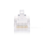 Nedis RJ45 Connector | Male | Stranded UTP CAT5 | Straight | Gold Plated | 10 pcs | Polycarbonate | Transparent | Box