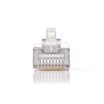 Nedis RJ45 Connector | Male | Stranded STP CAT5 | Straight | Gold Plated | 10 pcs | Polycarbonate | Transparent | Box