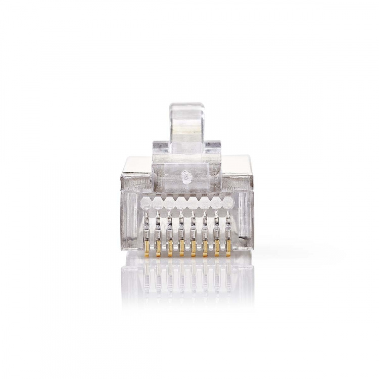 Nedis RJ45 Connector | Male | Stranded STP CAT5 | Straight | Gold Plated | 10 pcs | Polycarbonate | Transparent | Box
