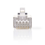 Nedis RJ45 Connector | Male | Stranded STP CAT6 | Straight | Gold Plated | 10 pcs | Polycarbonate | Transparent | Box