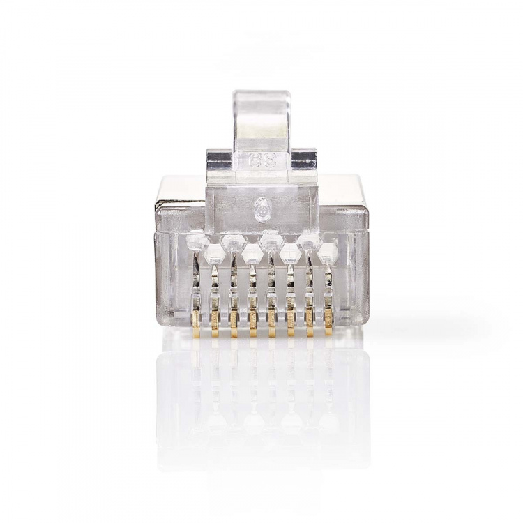 Nedis RJ45 Connector | Male | Stranded STP CAT6 | Straight | Gold Plated | 10 pcs | Polycarbonate | Transparent | Box