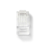 Nedis RJ45 Connector | RJ45 Pass Through | Solid UTP CAT5e | Straight | Gold Plated | 10 pcs | Polycarbonate | Transparent | Box Nedis RJ45 Connector | RJ45 Pass Through | Solid UTP CAT5e | Straight | Gold Plated | 10 pcs | Polycarbonate | Transparent | Box