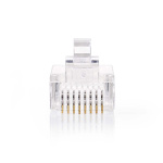 Nedis RJ45 Connector | RJ45 Pass Through | Solid UTP CAT5e | Straight | Gold Plated | 10 pcs | Polycarbonate | Transparent | Box Nedis RJ45 Connector | RJ45 Pass Through | Solid UTP CAT5e | Straight | Gold Plated | 10 pcs | Polycarbonate | Transparent | Box