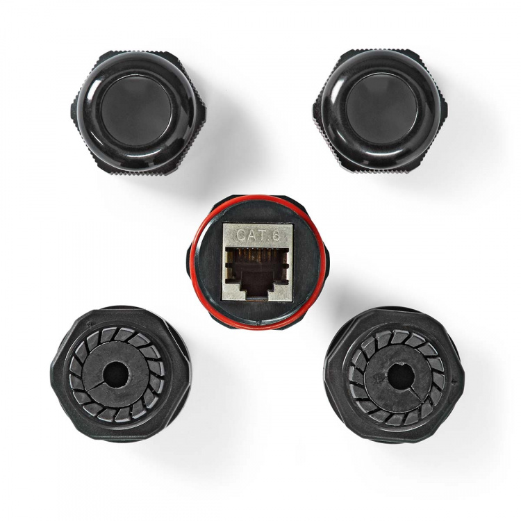 Nedis Network Coupler | Outdoor | CAT6 | Shielded | RJ45 Female | RJ45 Female | Straight | PVC | Box