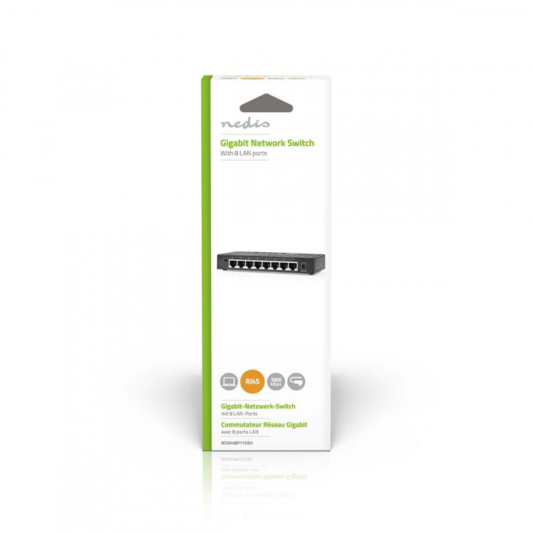 Nedis Network Switch | Wired speed: Gigabit | Number of ethernet ports: 8
