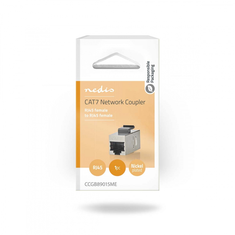 Nedis Network Coupler | CAT6a / CAT7 | Shielded | RJ45 Female | RJ45 Female | Straight | Metal | Box Nedis Network Coupler | CAT6a / CAT7 | Shielded | RJ45 Female | RJ45 Female | Straight | Metal | Box