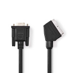 Nedis SCART Cable | SCART Male | VGA Female | Nickel Plated | 480p | 2.00 m | Round | PVC | Black | Label Nedis SCART Cable | SCART Male | VGA Female | Nickel Plated | 480p | 2.00 m | Round | PVC | Black | Label