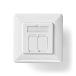Nedis Network Wall Box | Flush Mount | 2 port(s) | CAT6 | Straight | Female | Gold Plated | PVC | White | Box