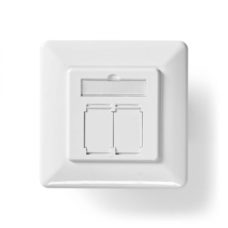 Nedis Network Wall Box | Flush Mount | 2 port(s) | CAT6 | Straight | Female | Gold Plated | PVC | White | Box