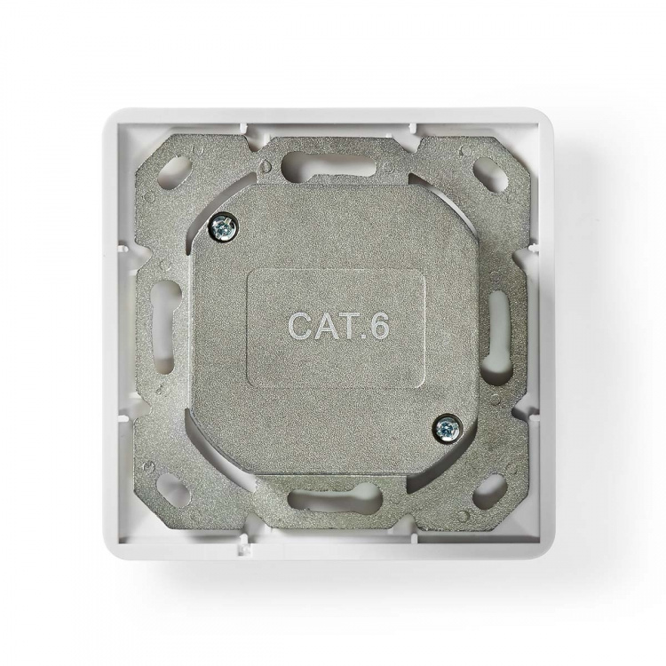 Nedis Network Wall Box | Flush Mount | 2 port(s) | CAT6 | Straight | Female | Gold Plated | PVC | White | Box