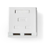 Nedis Network Wall Box | Surface Mount | 2 port(s) | UTP CAT6 | Straight | Female | Gold Plated | PVC | White | Box