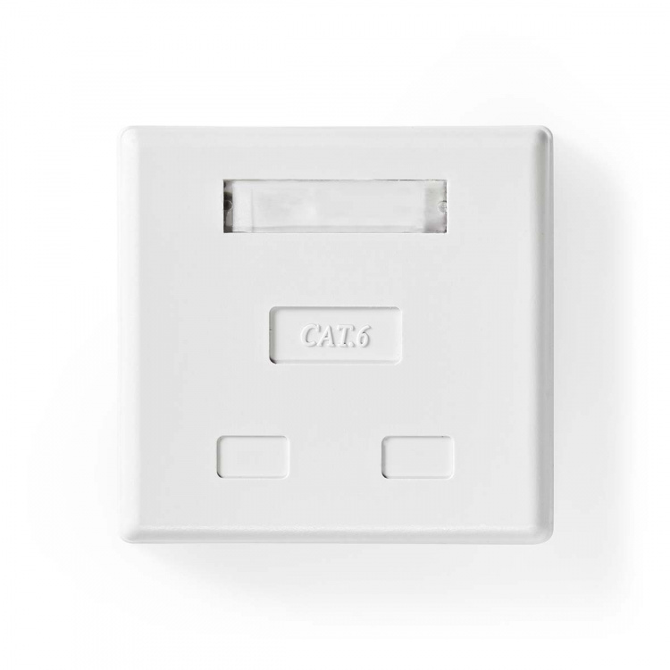 Nedis Network Wall Box | Surface Mount | 2 port(s) | UTP CAT6 | Straight | Female | Gold Plated | PVC | White | Box