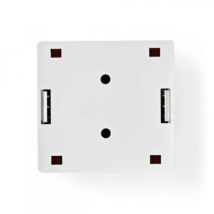 Nedis Network Wall Box | Surface Mount | 2 port(s) | UTP CAT6 | Straight | Female | Gold Plated | PVC | White | Box