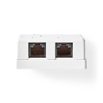 Nedis Network Wall Box | Surface Mount | 2 port(s) | UTP CAT6 | Straight | Female | Gold Plated | PVC | White | Box