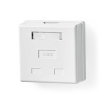 Nedis Network Wall Box | Surface Mount | 2 port(s) | UTP CAT6 | Straight | Female | Gold Plated | PVC | White | Box