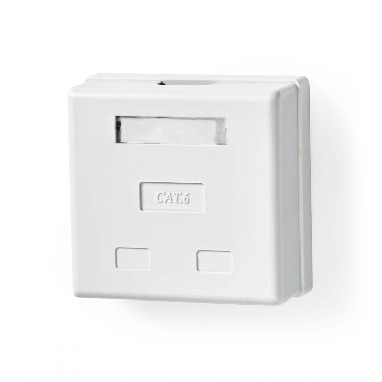 Nedis Network Wall Box | Surface Mount | 2 port(s) | UTP CAT6 | Straight | Female | Gold Plated | PVC | White | Box