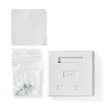 Nedis Network Wall Box | Surface Mount | 2 port(s) | UTP CAT6 | Straight | Female | Gold Plated | PVC | White | Box