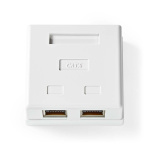 Nedis Network Wall Box | Surface Mount | 2 port(s) | STP CAT6 | Straight | Female | Gold Plated | PVC | White | Box Nedis Network Wall Box | Surface Mount | 2 port(s) | STP CAT6 | Straight | Female | Gold Plated | PVC | White | Box