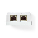 Nedis Network Wall Box | Surface Mount | 2 port(s) | STP CAT6 | Straight | Female | Gold Plated | PVC | White | Box Nedis Network Wall Box | Surface Mount | 2 port(s) | STP CAT6 | Straight | Female | Gold Plated | PVC | White | Box