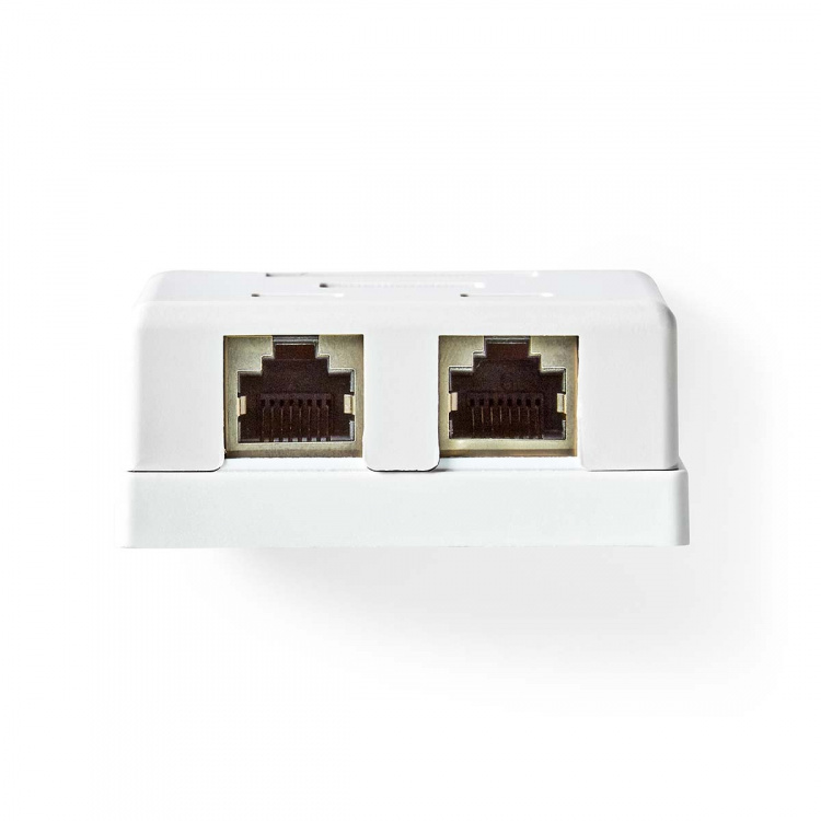 Nedis Network Wall Box | Surface Mount | 2 port(s) | STP CAT6 | Straight | Female | Gold Plated | PVC | White | Box Nedis Network Wall Box | Surface Mount | 2 port(s) | STP CAT6 | Straight | Female | Gold Plated | PVC | White | Box