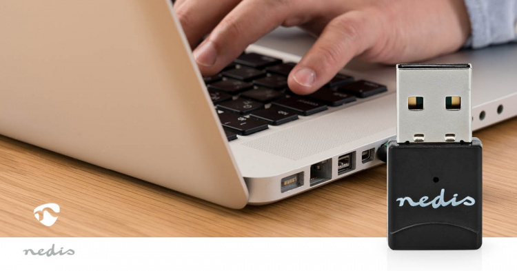 Nedis Network Dongle | Wi-Fi | AC600 | 2.4/5 GHz (Dual Band) | USB2.0 | Wi-Fi speed total: 600 Mbps | Windows 10 / Windows 11 / Windows 8 Nedis Network Dongle | Wi-Fi | AC600 | 2.4/5 GHz (Dual Band) | USB2.0 | Wi-Fi speed total: 600 Mbps | Windows 10 / Windows 11 / Windows 8