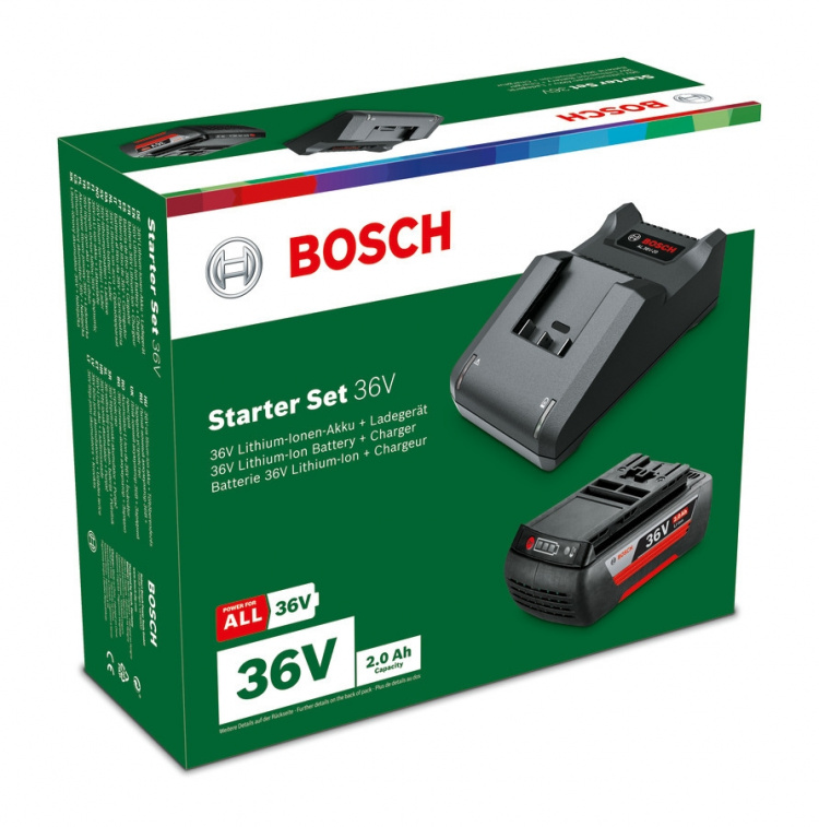 Bosch 36V Li-ion battery charger kit, 2.0 Ah battery and AL 36-20 charger