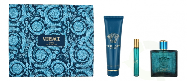 Versace Eros Pour Homme Giftset 260 ml Edt Spray 100ml/Shower Gel 150ml/Edt Spray 10ml