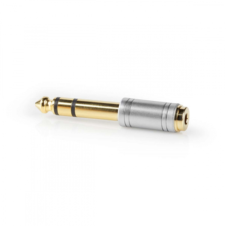 Nedis Stereo Audio Adapter | 6.35 mm Male | 3.5 mm Female | Gold Plated | Straight | Metal | Silver | 1 pcs | Box Nedis Stereo Audio Adapter | 6.35 mm Male | 3.5 mm Female | Gold Plated | Straight | Metal | Silver | 1 pcs | Box