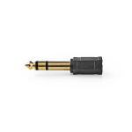 Nedis Stereo Audio Adapter | 6.35 mm Male | 3.5 mm Female | Gold Plated | Straight | ABS | Black | 10 pcs | Envelope Nedis Stereo Audio Adapter | 6.35 mm Male | 3.5 mm Female | Gold Plated | Straight | ABS | Black | 10 pcs | Envelope