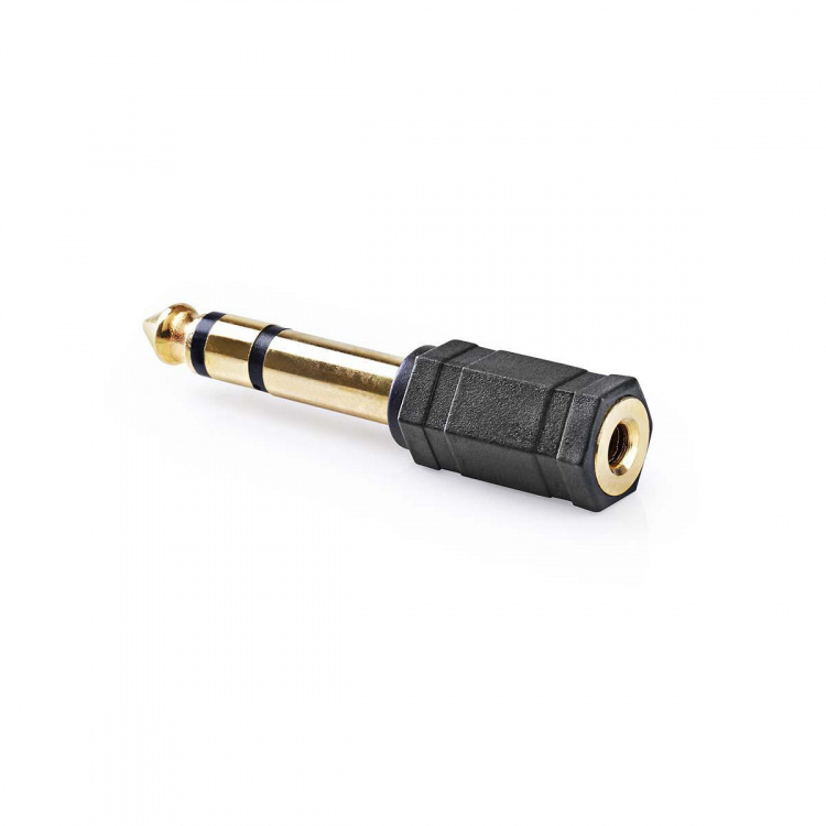Nedis Stereo Audio Adapter | 6.35 mm Male | 3.5 mm Female | Gold Plated | Straight | ABS | Black | 10 pcs | Envelope Nedis Stereo Audio Adapter | 6.35 mm Male | 3.5 mm Female | Gold Plated | Straight | ABS | Black | 10 pcs | Envelope