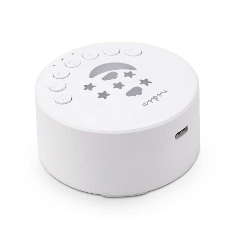Nedis White Noise Machine | 18 Sound Options | 1 W | Battery play time: 18 hrs | Dimmable Light | Timer | White Nedis White Noise Machine | 18 Sound Options | 1 W | Battery play time: 18 hrs | Dimmable Light | Timer | White
