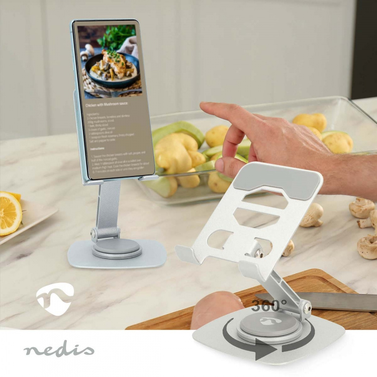 Nedis Smartphone Stand | Universal | Full Motion | Silver Nedis Smartphone Stand | Universal | Full Motion | Silver