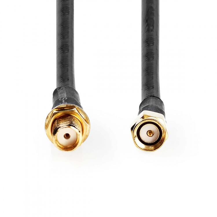 Nedis SMA Cable | SMA Male | SMA Female | Gold Plated | 50 Ohm | Double Shielded | 10.0 m | Round | PVC | Black | Label Nedis SMA Cable | SMA Male | SMA Female | Gold Plated | 50 Ohm | Double Shielded | 10.0 m | Round | PVC | Black | Label