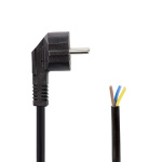 Nedis Power Cable | Plug with earth contact male | Open | Angled | Straight | Nickel Plated | 2.00 m | Round | PVC | Black | Label Nedis Power Cable | Plug with earth contact male | Open | Angled | Straight | Nickel Plated | 2.00 m | Round | PVC | Black | Label