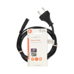 Nedis Power Cable | Euro Male | IEC-320-C1 | Straight | Straight | Nickel Plated | 2.00 m | Round | ABS/PVC | Black | Label Nedis Power Cable | Euro Male | IEC-320-C1 | Straight | Straight | Nickel Plated | 2.00 m | Round | ABS/PVC | Black | Label