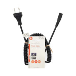 Nedis Power Cable | Euro Male | IEC-320-C1 | Straight | Straight | Nickel Plated | 2.00 m | Coiled | PVC | Black | Label