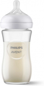 Philips Avent SCY933/01 Natural Response glass feeding bottle, 240 ml