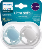 Philips Avent SCF091/17 Ultra Soft teats, 6-18 months, 2 pieces, blue