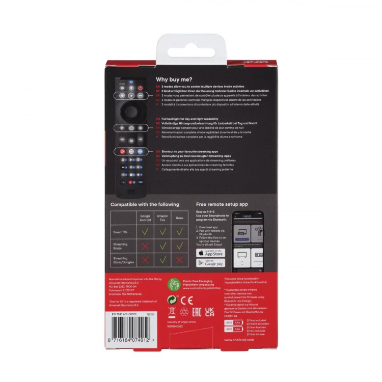 One for All URC 7945 SMART STREAMER UNIVERSAL One for All URC 7945 SMART STREAMER UNIVERSAL