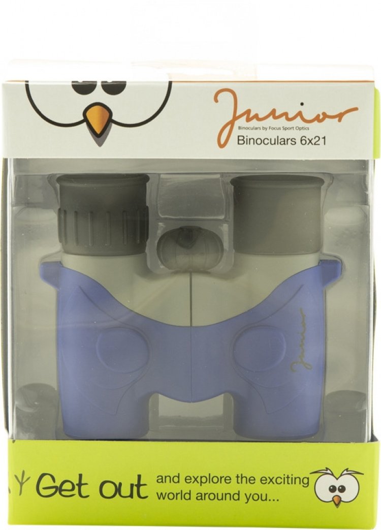 Focus Junior 6x21 binoculars for children, blue-grey Focus Junior 6x21 binoculars for children, blue-grey