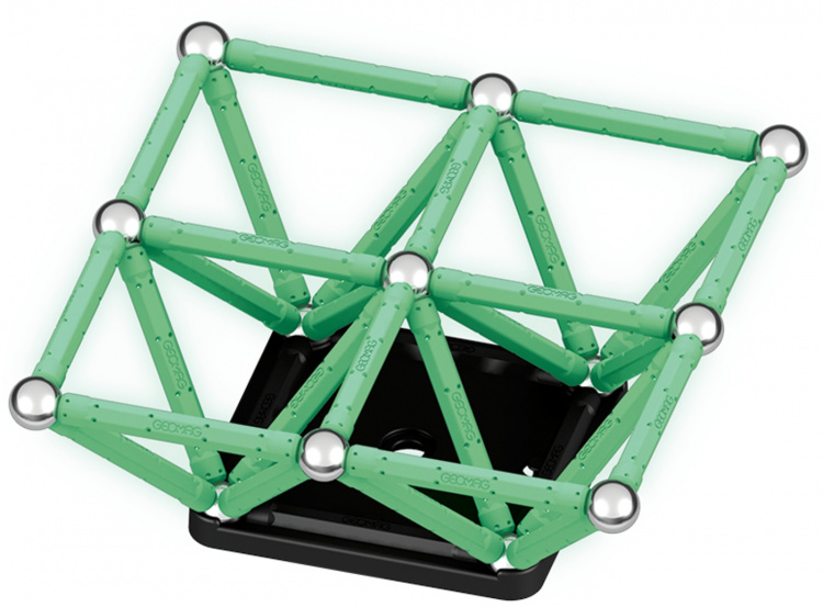Geomag Glow Recycled magnetic building set, 60 pieces