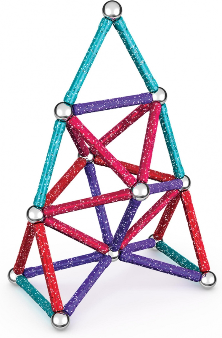 Geomag Glitter Recycled Magnetic Building Set, 60 pieces