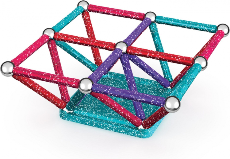 Geomag Glitter Recycled Magnetic Building Set, 60 pieces