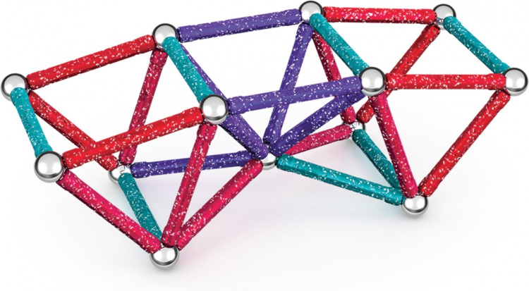 Geomag Glitter Recycled Magnetic Building Set, 60 pieces