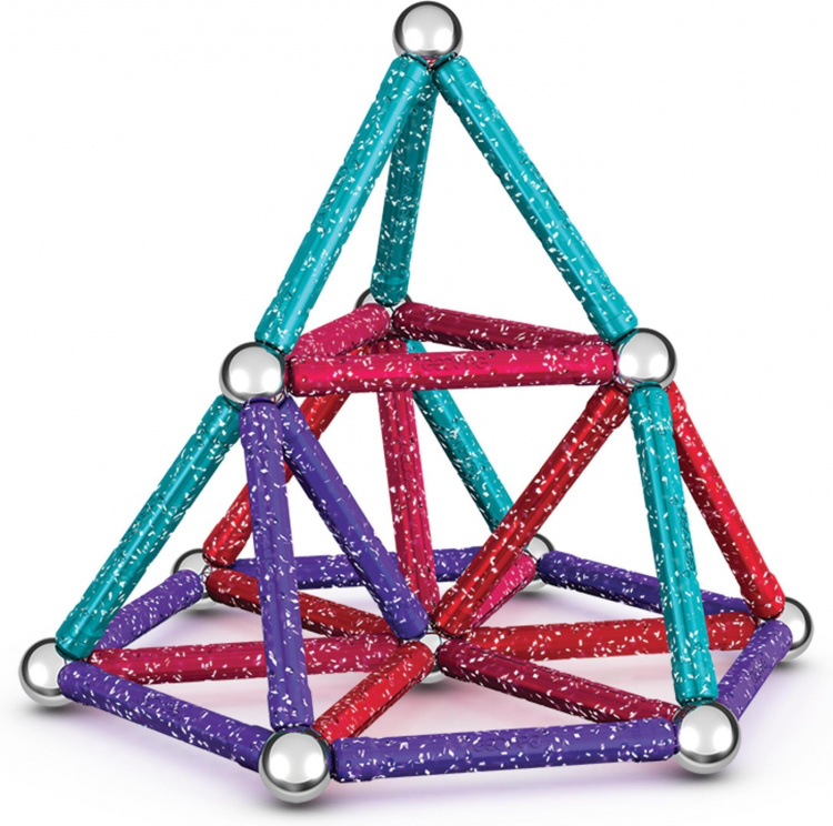 Geomag Glitter Recycled Magnetic Building Set, 60 pieces