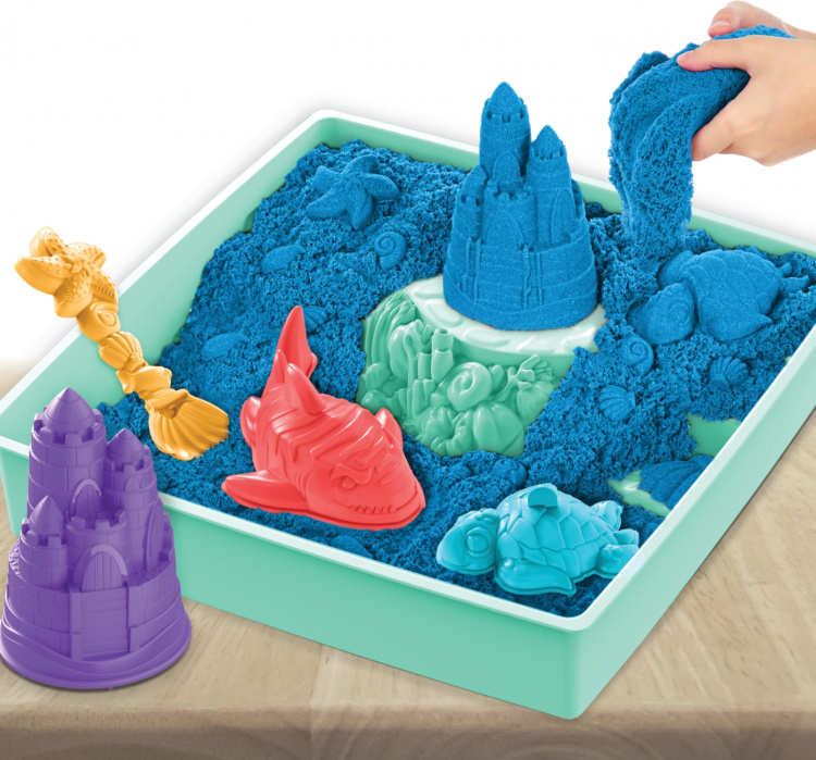 Kinetic Sand sandbox set, blue