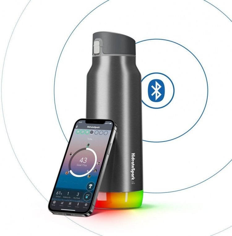 HidrateSpark PRO Chug Water bottle, 0,95 L, silver