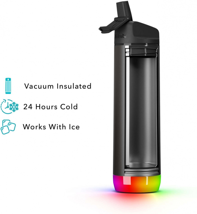 HidrateSpark PRO Water bottle, 0,62 L, black