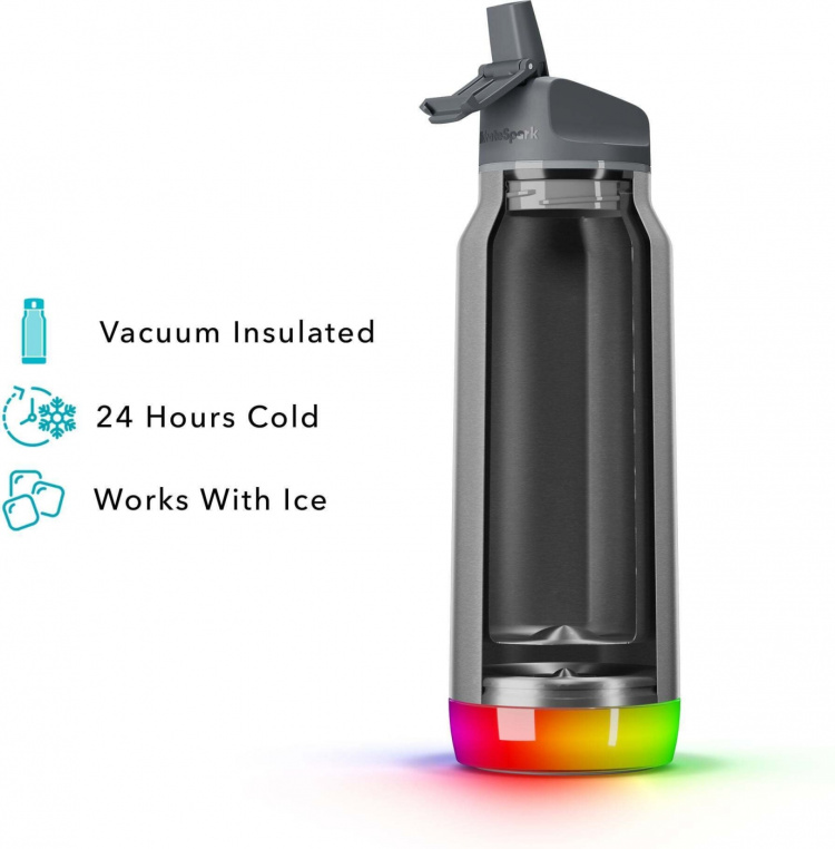 HidrateSpark PRO Water bottle, 0,95 L, silver