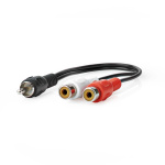 Nedis Subwoofer Cable | RCA Male | 2x RCA Female | Nickel Plated | 0.20 m | Round | 5.0 x 2.5 mm | Black | Box